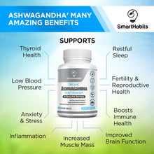 Load image into Gallery viewer, Organic Ashwagandha Root Powder with Black Pepper 60 Vegan Caps